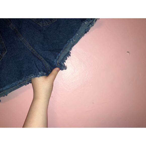 NWT Jolie & Joy denim mini distressed skort size large - Picture 6 of 8